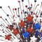 8 Pcs Patriotic Artificial Flowers 16.9in 4th of July Berry Stems Red White Blue Glitter Star Pip Berry Picks for Independence Day Wedding Home Table Centerpiece Décor